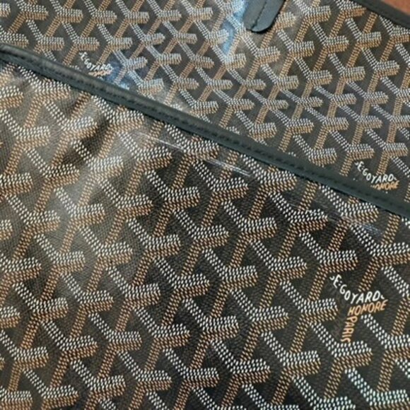 Goyard Goyardine Reversible Anjou GM Black Coated Canvas Leather Tote - Picture 5 of 12